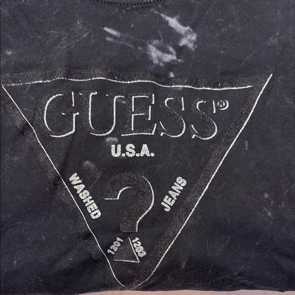 Guess Vintage 90s Stonewashed Black Graphic 3/4 Sleeve Tee Size Medium - Picture 11 of 12